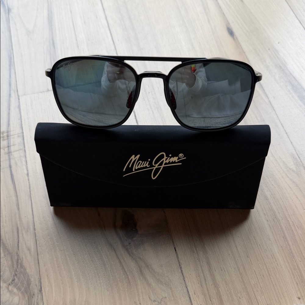 Maui Jim Keokea MJ Sport Black Aviator Sunglasses